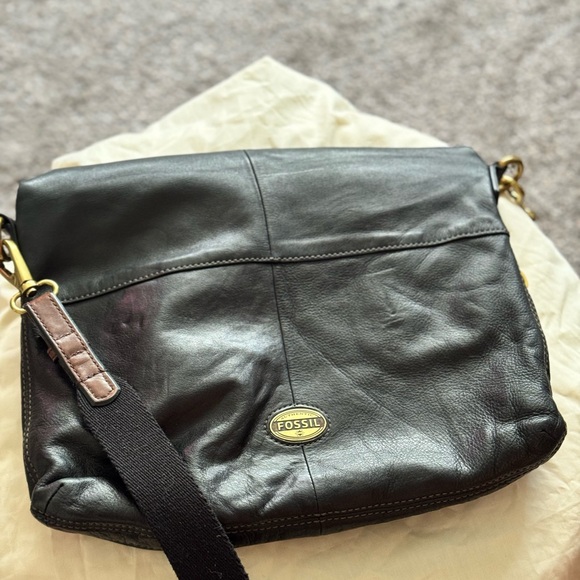 Pokémon Center × Fossil: Kanto First Partners Black Leather  Fossil Black Leather Satchel